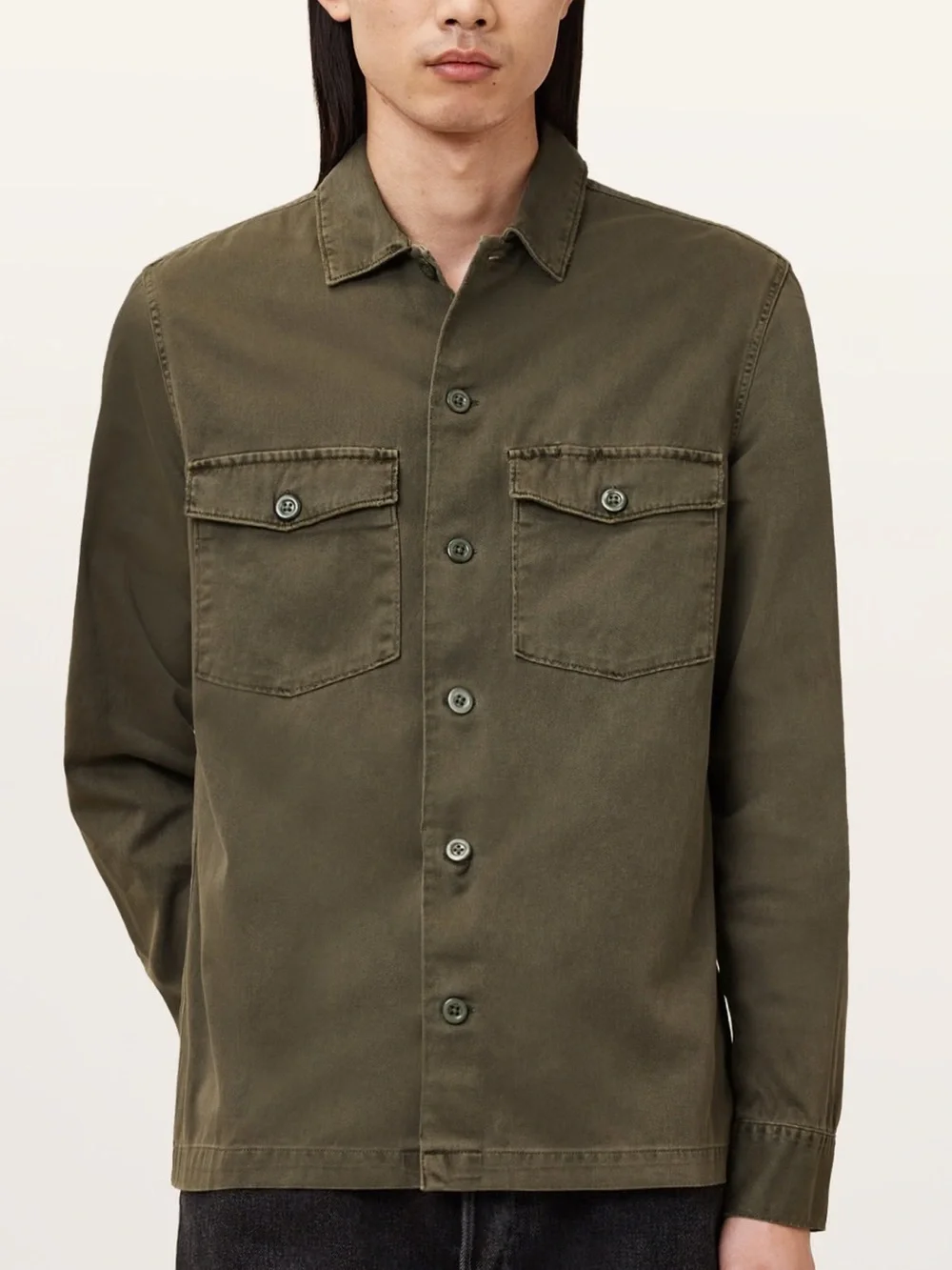 Men's All Saints SPOTTER SLIM FIT OVERSHIRT Cargo Green size xl